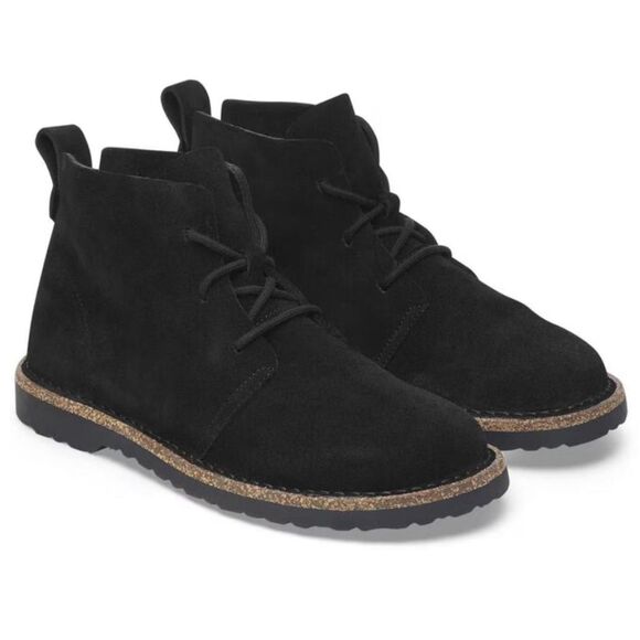 NIB Birkenstock Uppsala Mid Shearling Suede Leather - Black Size 43 (men’s 10) - Picture 1 of 7